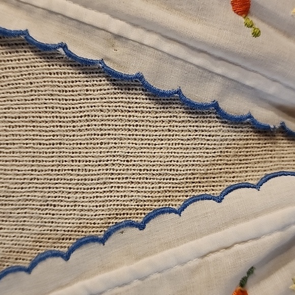 Vintage Floral Embroidery Prairie Dress with Lace AS IS - Picture 11 of 15